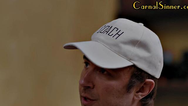 Cocksucking cheerleaders fucked in 3way by teacher