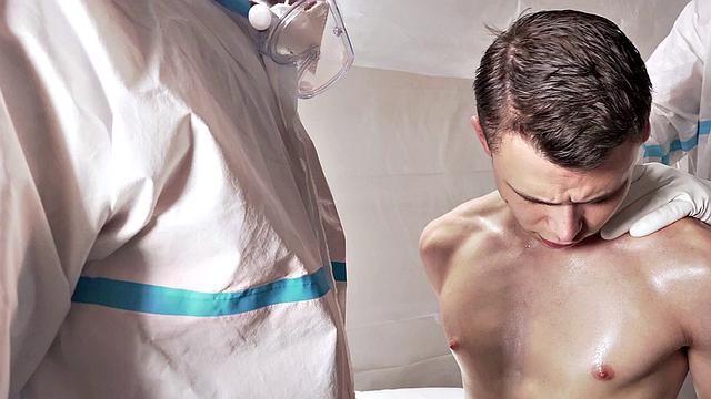 Tiny twink barebacked in medical voyeuristic anal