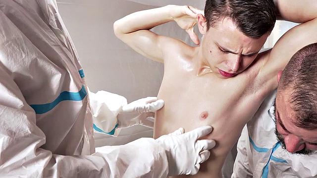 Tiny twink barebacked in medical voyeuristic anal