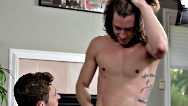 Casting buttfucked for jizz after exchanging blowjobs