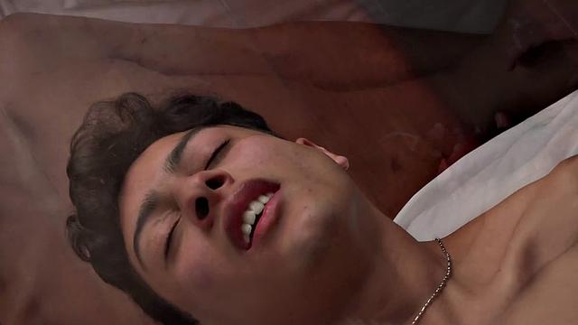 Latin boys Dave and Bruno wake up in bed and decide to enjoy some morning sex. Bruno gives Dave's big cock a good sucking, before taking it from behind.