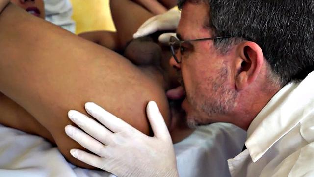 Orient twink anal examined by doctor in infirmary