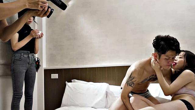 Assistant Ranako replaces porn actress at porn movie set