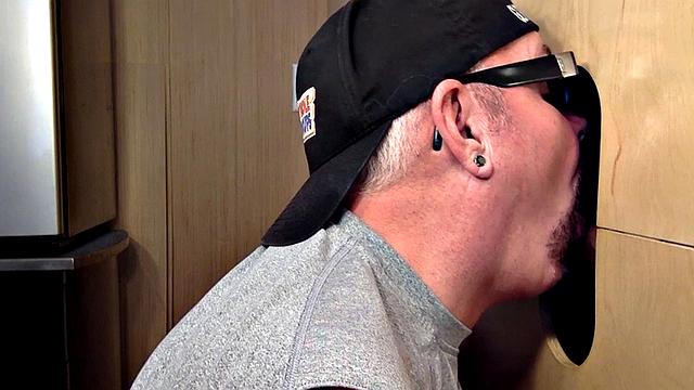 Gloryhole homemade DILF gets mouth filled with jizz after Blowjob