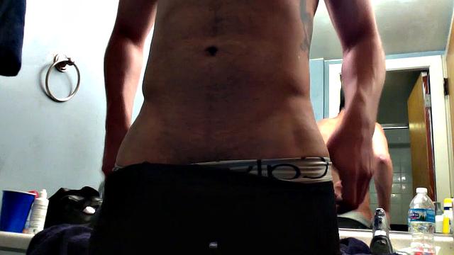 Amateur Josh Jacking In Bathroom