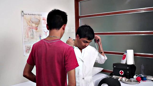 Asian doctor anal toys patient