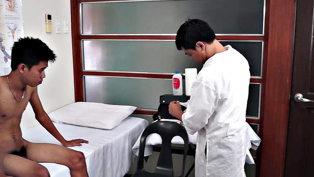 Asian doctor anal toys patient