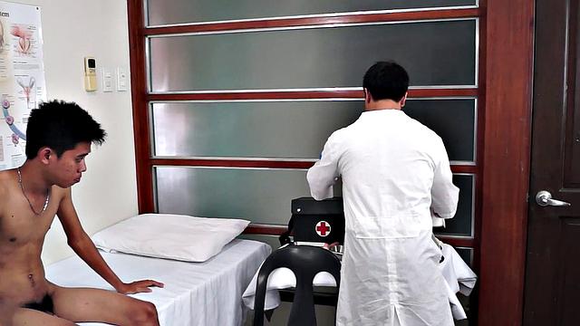 Asian doctor anal toys patient