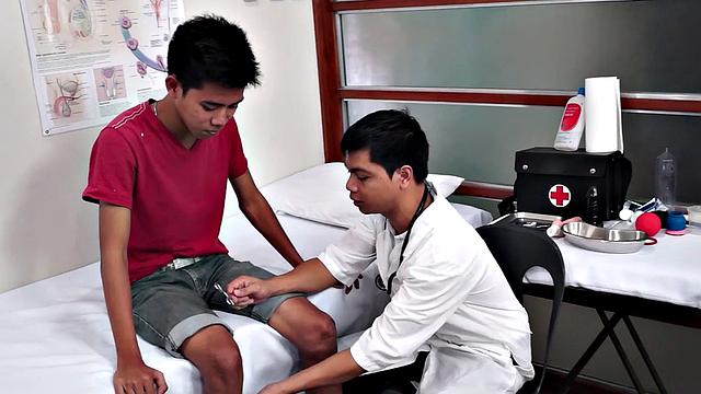 Asian doctor anal toys patient