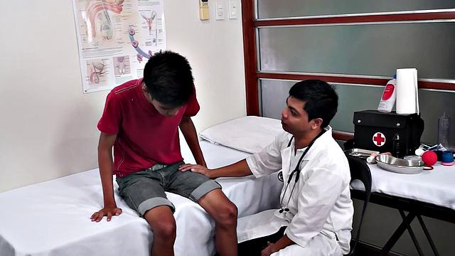 Asian doctor anal toys patient