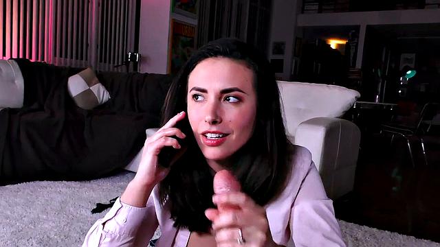 POV BJ amateur MILF loves to suck cock while on phone