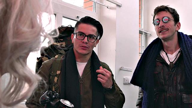 Latina gets dirty showering with ball licking, handjob, and doggystyle fun