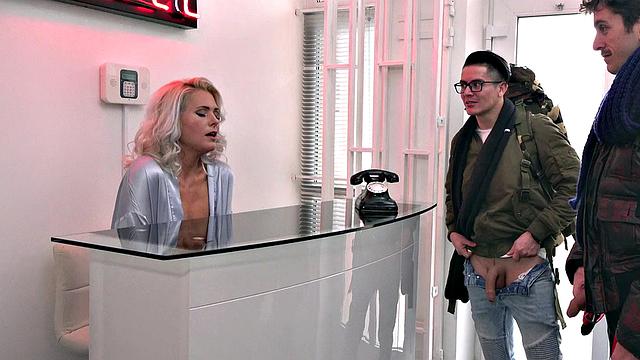 Latina gets dirty showering with ball licking, handjob, and doggystyle fun