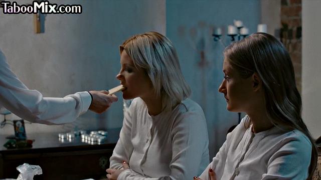 Sensual busty lesbian eaten by GF