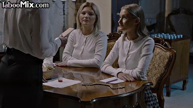 Sensual busty lesbian eaten by GF