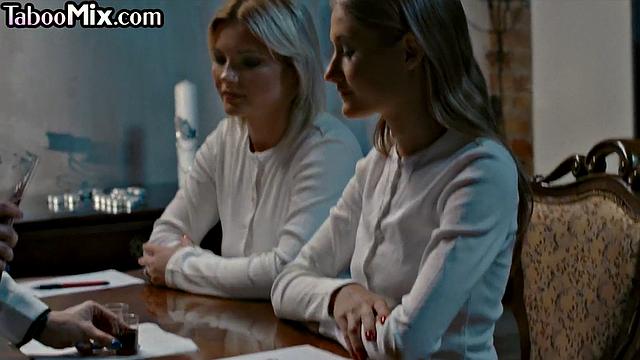 Sensual busty lesbian eaten by GF