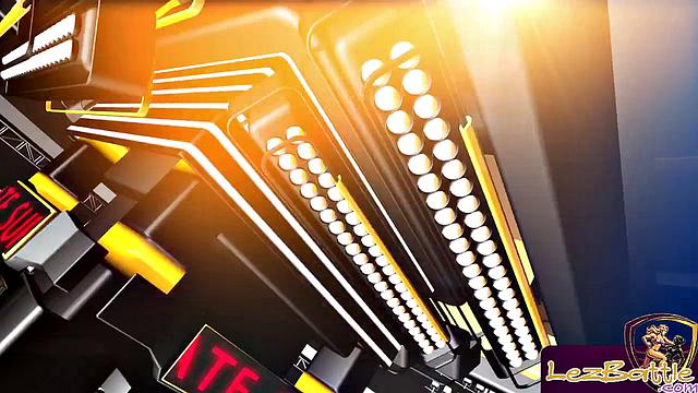 Horny busty lesbian wrestlers scissor