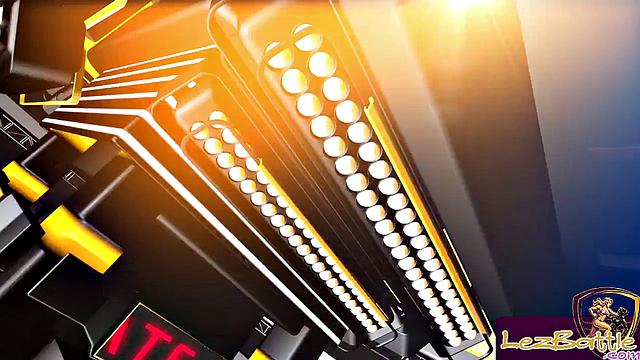 Horny busty lesbian wrestlers scissor