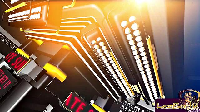 Horny busty lesbian wrestlers scissor