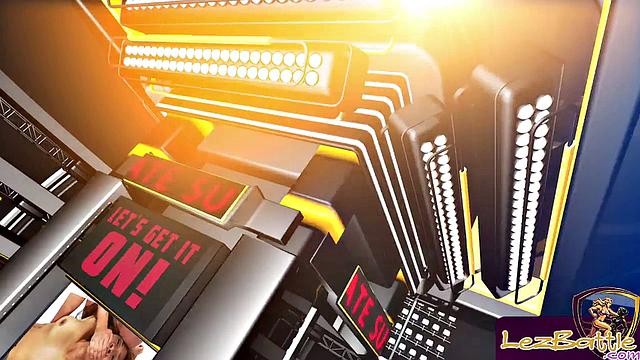 Пышные лесбиянки устроили жаркую возню и сцепились между ног, спортзал отдыхает.