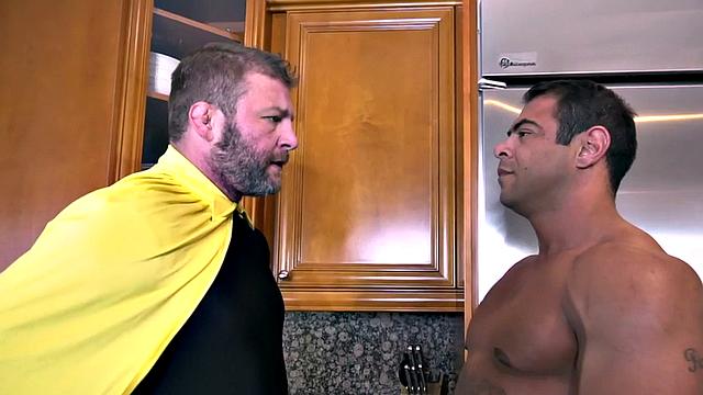 Muscular gay penetrated in anal in doggystyle by hunk