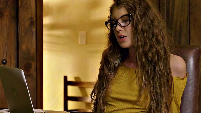 Intense Story of Tattooed Latina Licking Herself in Heels and Glasses