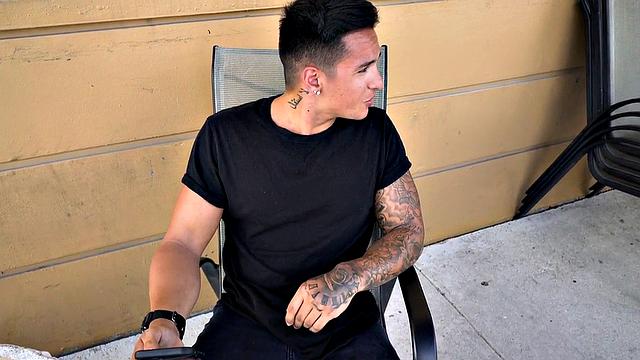 Muscular dude gets a BJ before getting railed in the van