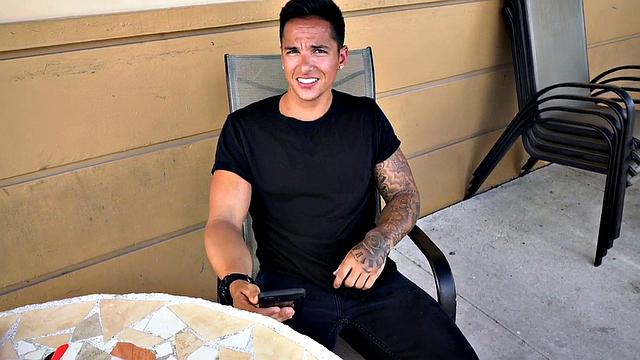 Muscular dude gets a BJ before getting railed in the van