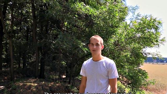 Euro twink picked up outdoors fucked in public POV