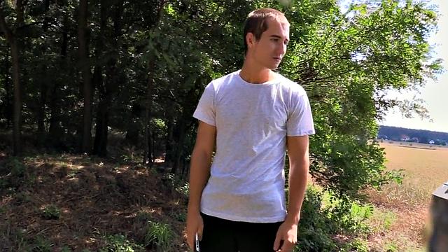 Euro twink picked up outdoors fucked in public POV