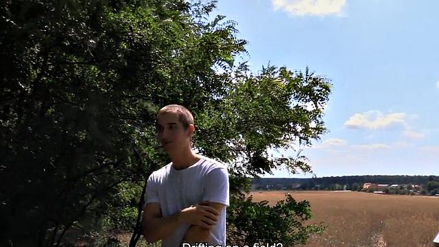 Euro twink picked up outdoors fucked in public POV
