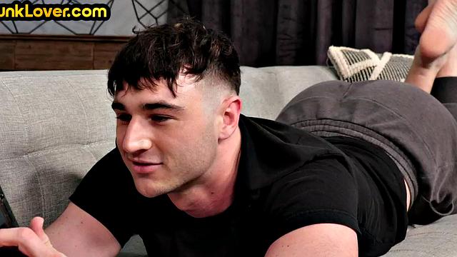 Office hunk teased by lover for a 3-way