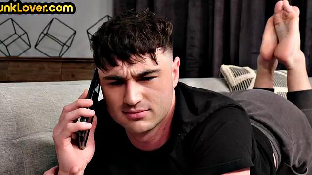 Office hunk teased by lover for a 3-way