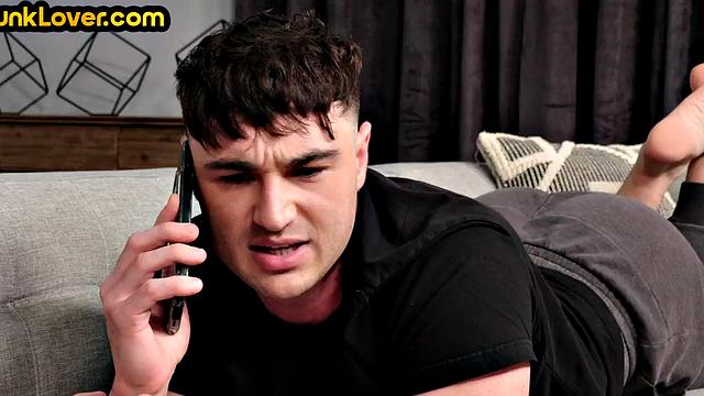 Office hunk teased by lover for a 3-way