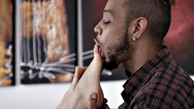 A hot brunette nanny get her feet licked before taking a deep black cock ride