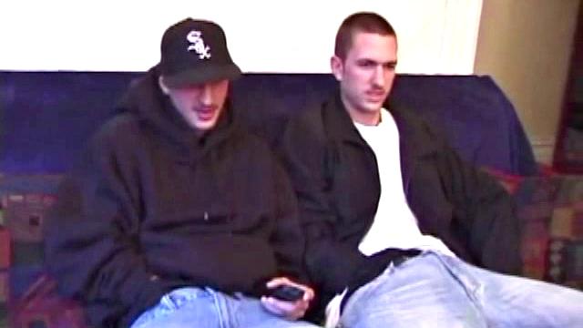 Dion and Casper stroke side by side, hands working hard and cocks dripping with desire