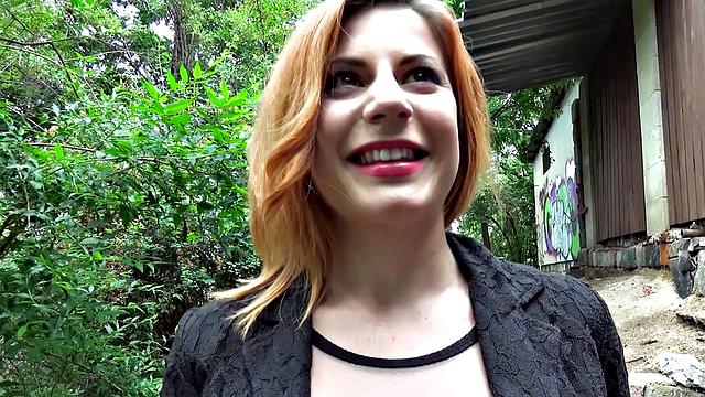 Eager Babe Flashes Natural Tits