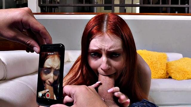 огненно-рыжая сводная сестра Майя Кендрик сосёт мой хуй, чтобы отомстить своему изменщику