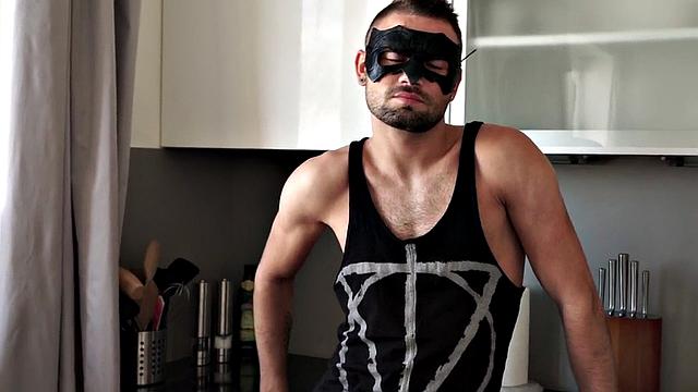 Perverted solo stud masturbating hardcore naked