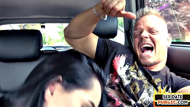 Pickedup babe pounded in public