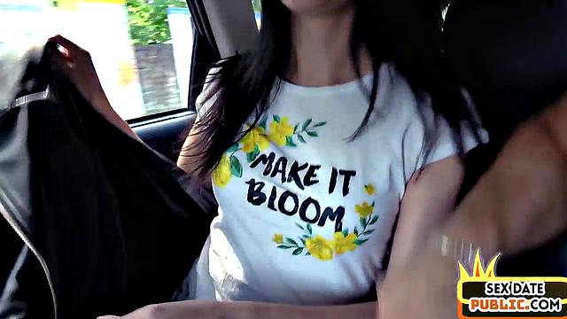 Pickedup babe pounded in public