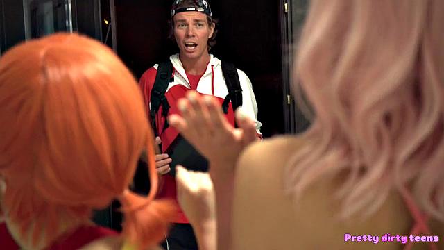 Naughty Cosplay Teens Have Threesome