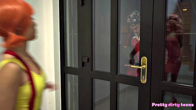 Naughty Cosplay Teens Have Threesome