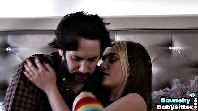 Horny babysitter pounded by DILF