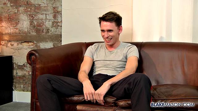Oscar Roberts strokes his thick cock slow and steady for a solo gay session