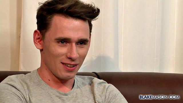 Oscar Roberts strokes his thick cock slow and steady for a solo gay session