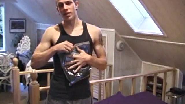 Shane plays with himself until his cock is nice and hard. He pulls down his shorts and briefs to reveal his excited cock.