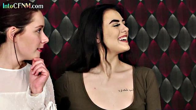 Naughty CFNM babes love deepthroating