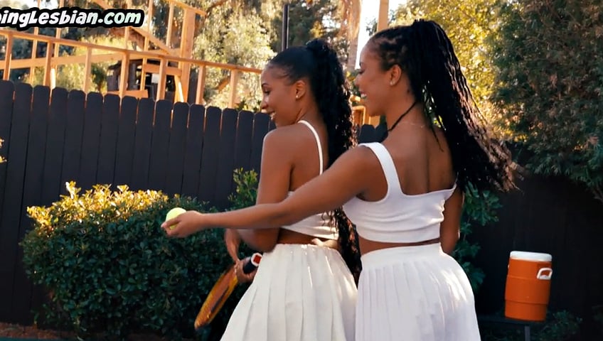 Tennis ebony lesbians outdoor fuck