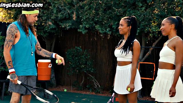 Tennis ebony lesbians outdoor fuck